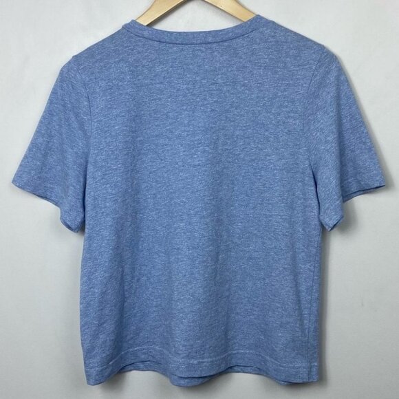 Anthropologie Pankaj Nidhi Blue Tee Embroidered Size Small Short Sleeve Top Boho - Picture 7 of 8